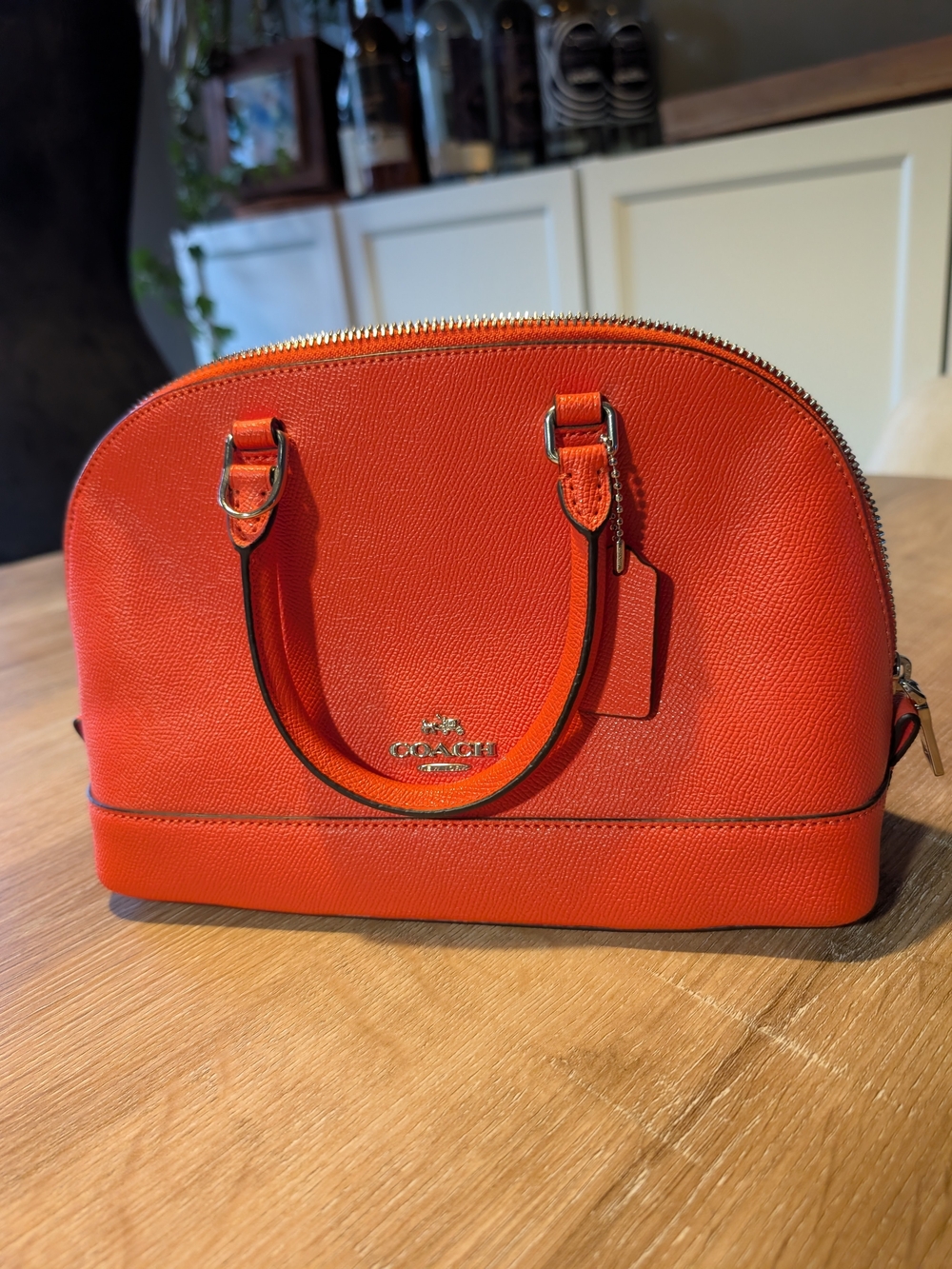 Coach Pebbled Leather Dome Satchel – Orange